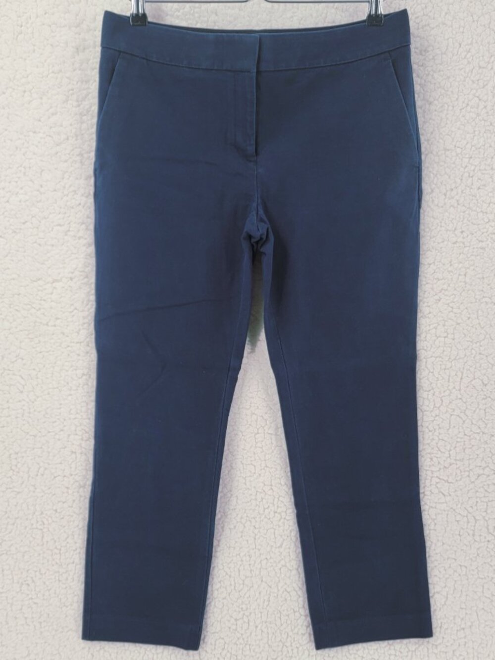 Ann Taylor Devin Fit Navy Blue Ankle Pants Size 6 Mid Rise Career Stretch